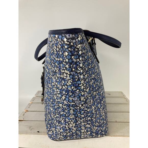 MICHAEL KORS EXTRA LARGE FLORAL PRINT LEATHER TOTE BAG - Picture 5 of 16